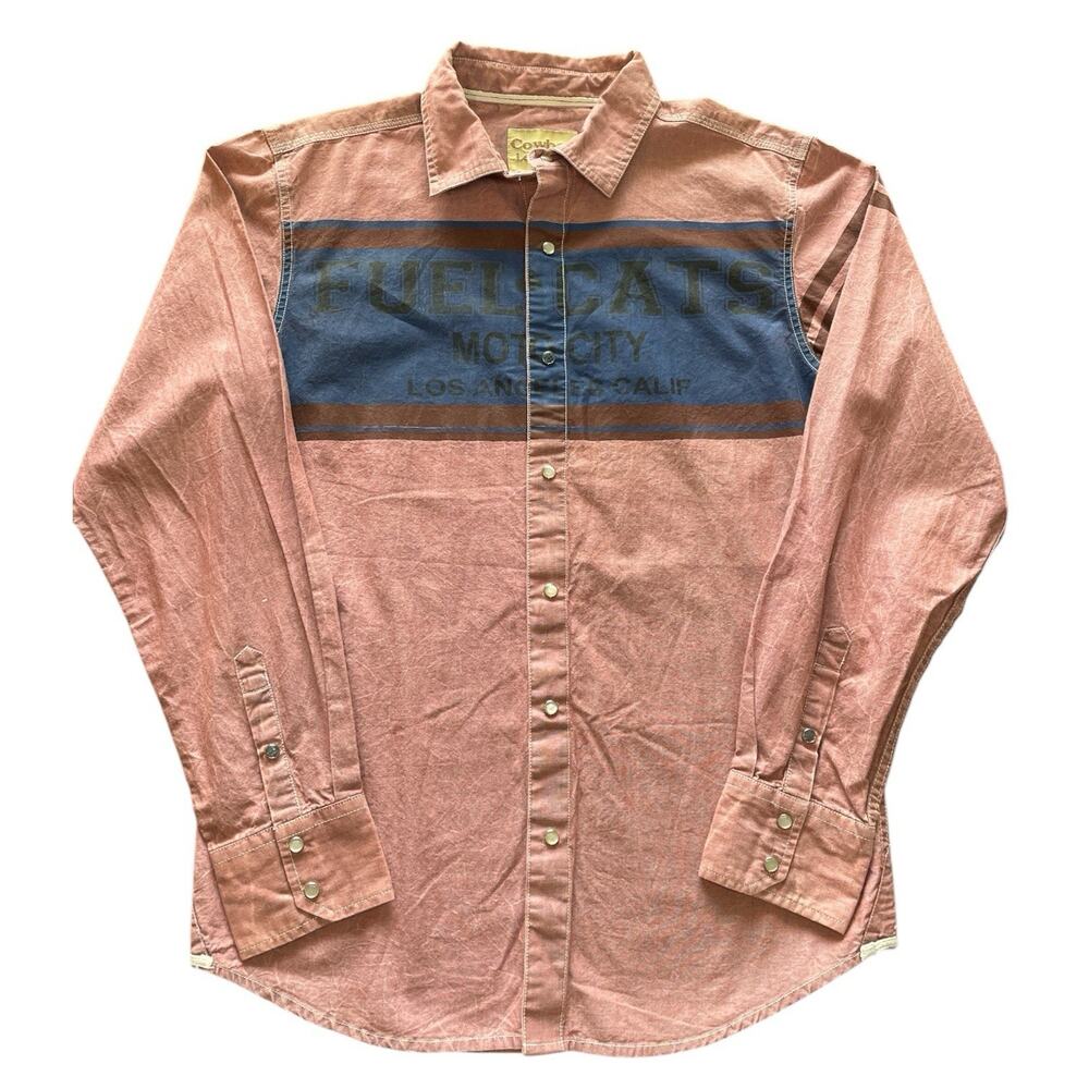 Cowboy Legend Pearl Snap Shirt Mens 2XL Moto City Los Angeles Graphic